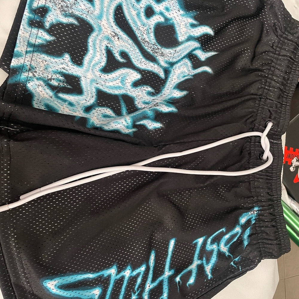 Dynamic Black and Blue Men's Athletic Shorts